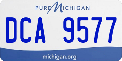 MI license plate DCA9577