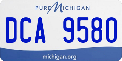 MI license plate DCA9580