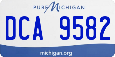 MI license plate DCA9582
