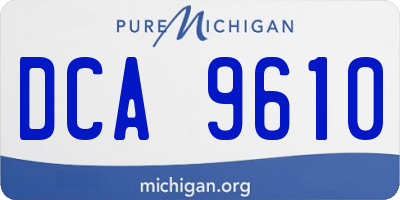 MI license plate DCA9610