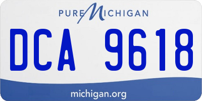 MI license plate DCA9618