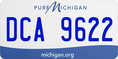 MI license plate DCA9622