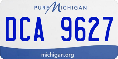 MI license plate DCA9627