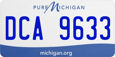 MI license plate DCA9633