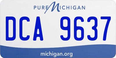 MI license plate DCA9637