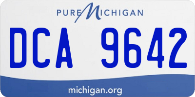 MI license plate DCA9642