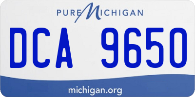 MI license plate DCA9650