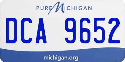 MI license plate DCA9652