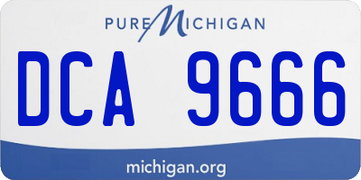 MI license plate DCA9666