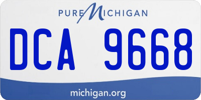 MI license plate DCA9668