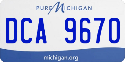 MI license plate DCA9670