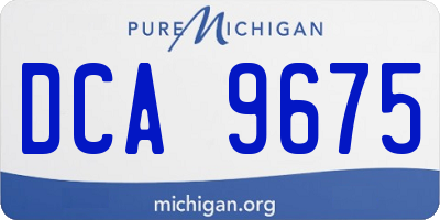MI license plate DCA9675