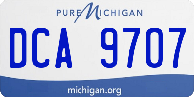 MI license plate DCA9707