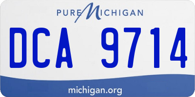 MI license plate DCA9714