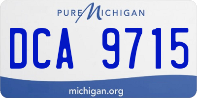 MI license plate DCA9715