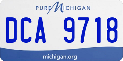 MI license plate DCA9718