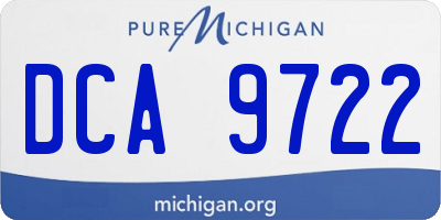 MI license plate DCA9722