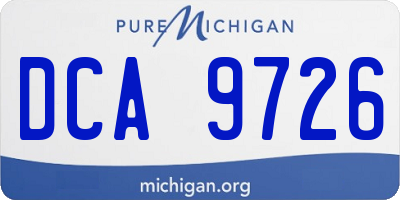 MI license plate DCA9726