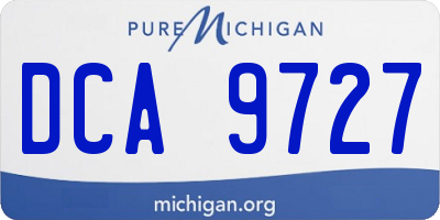 MI license plate DCA9727