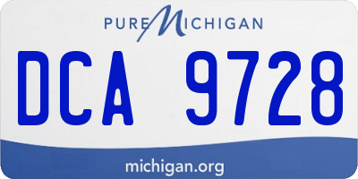 MI license plate DCA9728