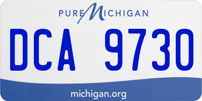 MI license plate DCA9730
