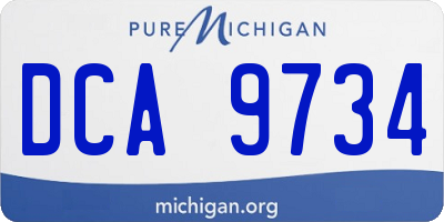 MI license plate DCA9734