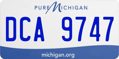 MI license plate DCA9747