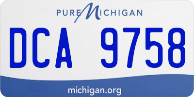 MI license plate DCA9758