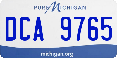 MI license plate DCA9765
