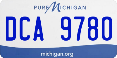 MI license plate DCA9780