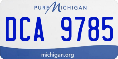 MI license plate DCA9785