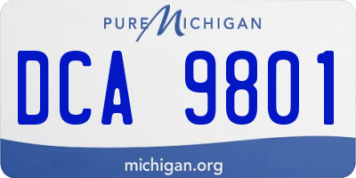 MI license plate DCA9801