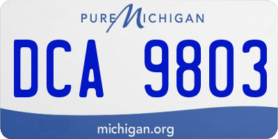 MI license plate DCA9803