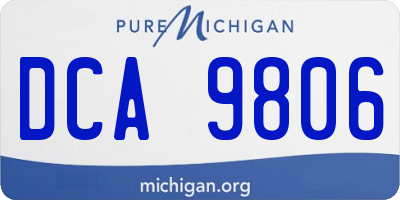 MI license plate DCA9806