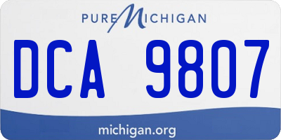 MI license plate DCA9807