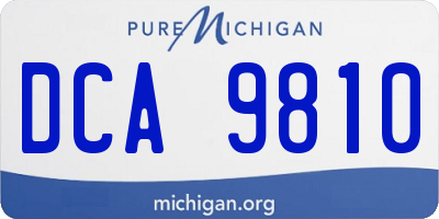 MI license plate DCA9810