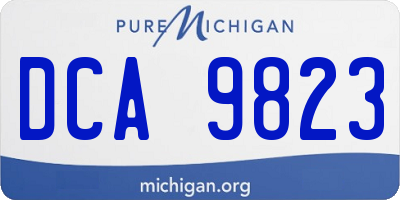 MI license plate DCA9823