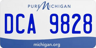 MI license plate DCA9828