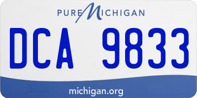 MI license plate DCA9833