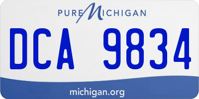 MI license plate DCA9834