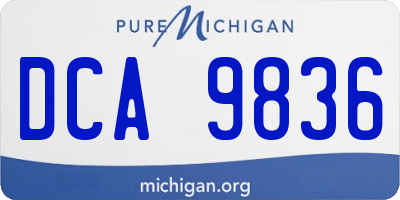 MI license plate DCA9836