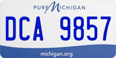 MI license plate DCA9857