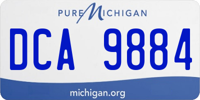 MI license plate DCA9884