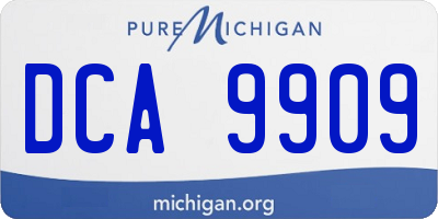 MI license plate DCA9909