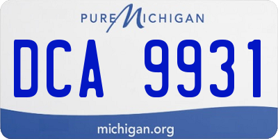 MI license plate DCA9931