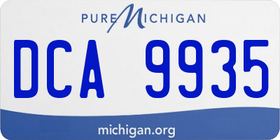 MI license plate DCA9935