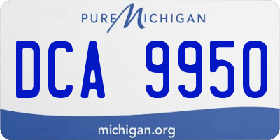 MI license plate DCA9950