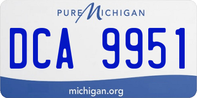 MI license plate DCA9951