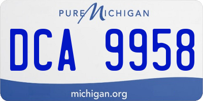 MI license plate DCA9958