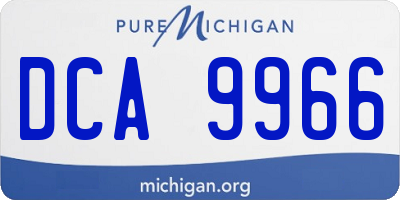 MI license plate DCA9966